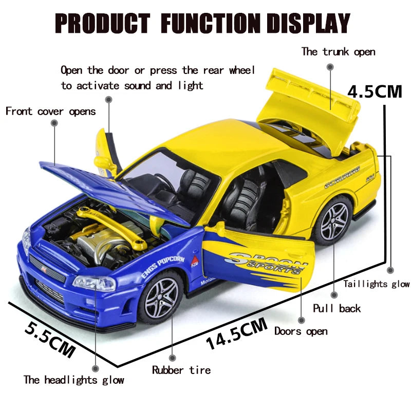 Nissan GTR R34 SKYLINE leksaksbil