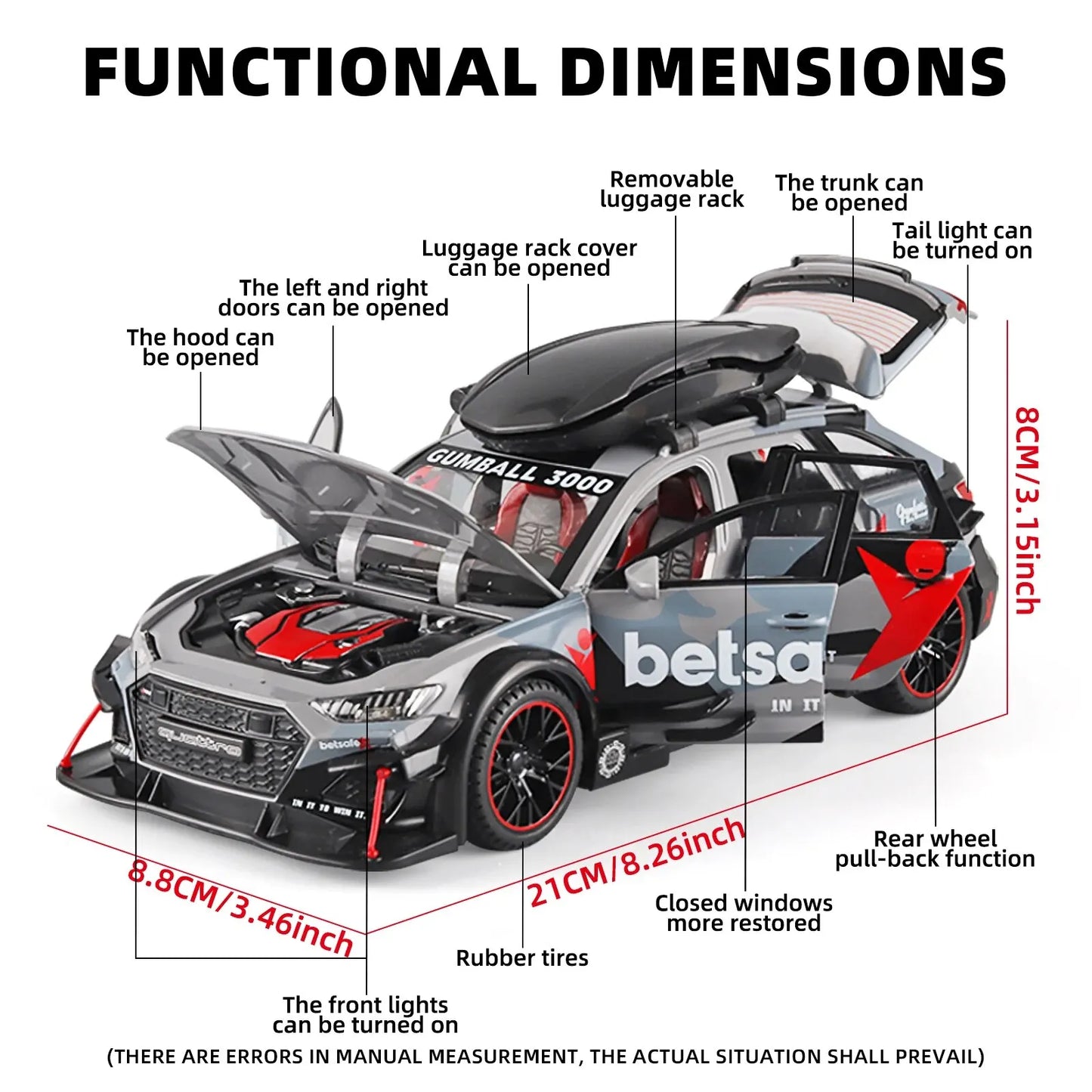 RS6 Racing Die-Cast - Skala 1:24